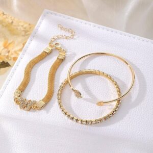 Elegant Gold Butterfly Charm Bracelet Set